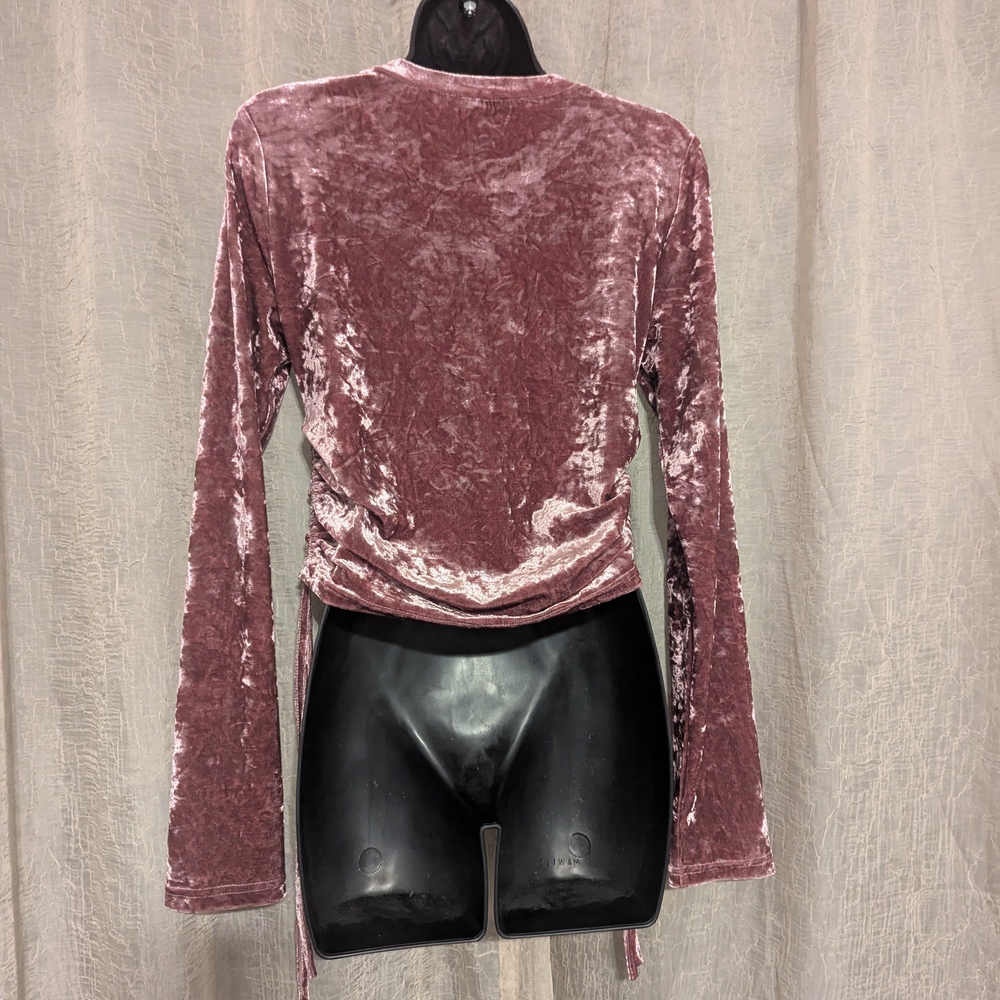216. Papaya Pink Fitted Ruched Shirt - Picture 3 of 4